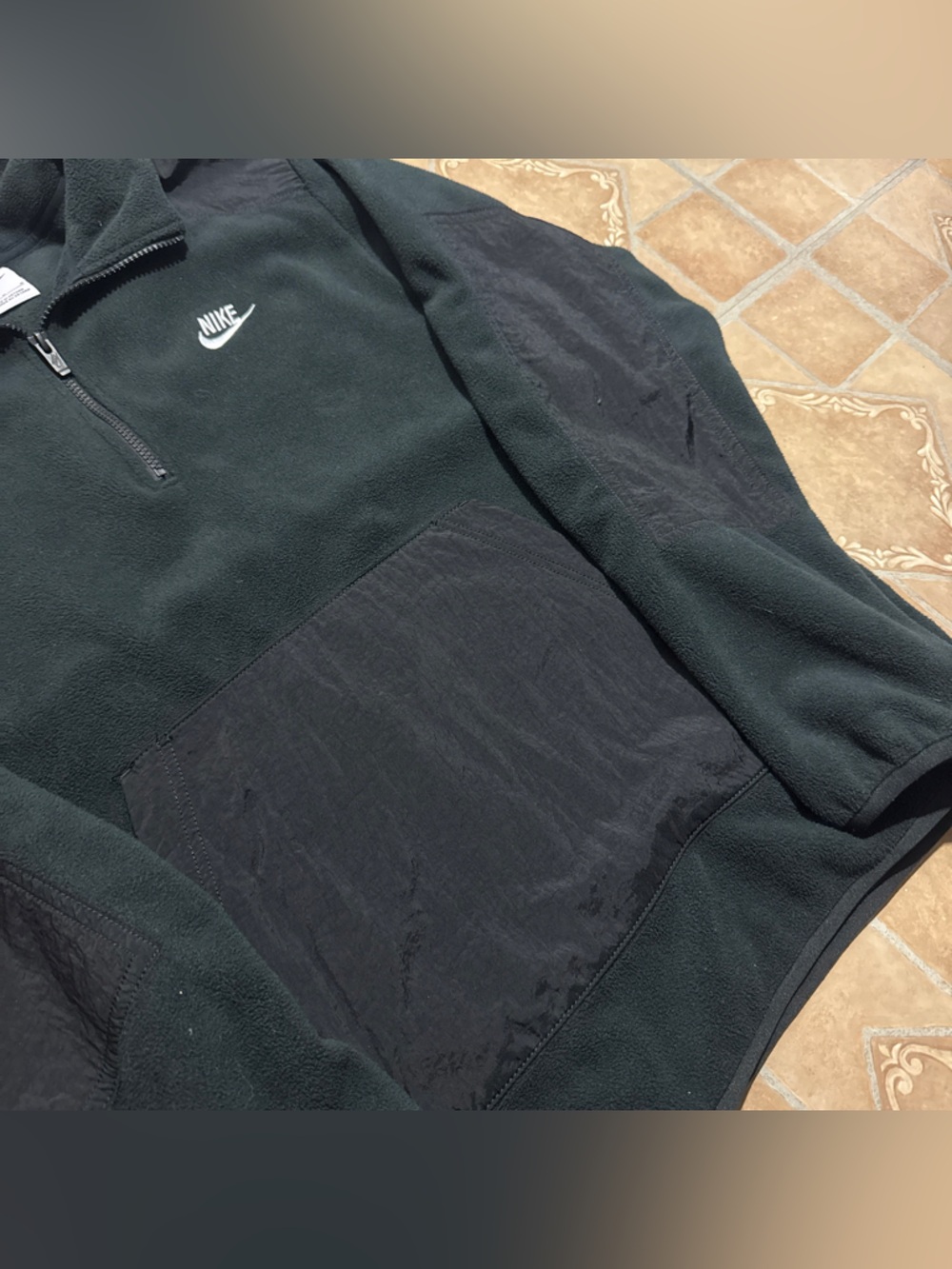 Nike Club Fleece Quarter Zip Pullover Jacket - Black (Medium) - Picture 3 of 6